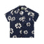 Denim Tears Navy Blue All Over White Floral Wreath Print Camp Collar Short