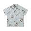 Denim Tears Light Blue All Over Floral Wreath Print Camp Collar Short
