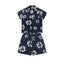 Denim Tears Navy Blue White Floral Ring Print Camp Collar Shirt & Drawstring Shorts