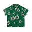 Denim Tears Dark Green All Over Floral Wreath Print Camp Collar Short