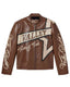 Vale Forever Machiatio Motocroxxx Leather Jacket Brown