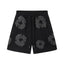 Denim Tears Black Tonal Cotton Wreath Print Casual Shorts