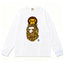 BAPE Style Baby Milo on Leopard Camo Ape Head Long-Sleeve Tee - White/Leopard