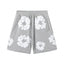 Denim Tears Heather Grey Cotton Wreath Print Casual Shorts