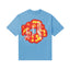 Denim Tears Light Blue Oversized Red-Yellow Fire Flower Graffiti Print T-Shirt
