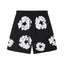 Denim Tears Black Cotton Wreath Print Casual Shorts