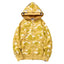 BAPE Style Camo Shark Full-Zip Hoodie - Yellow