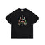 BAPE Style Camo Shark Full-Zip Motif Short-Sleeve Tee - Black/Classic Green