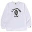 BAPE Style Arch Logo Monochrome Camo Ape Head Long-Sleeve Tee - White