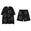 Denim Tears Black‑Grey Cotton Wreath Matching Set
