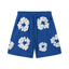 Denim Tears Royal Blue Cotton Wreath Print Casual Shorts