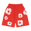 Denim Tears red floral print mesh shorts