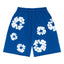 Denim Tears royal blue floral print mesh shorts