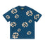 Denim Tears Deep Blue Oversized All Over Beige Flower Wreath TOP