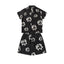 Denim Tears Black White Floral Wreath Print Camp Collar Shirt & Drawstring Shorts