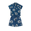 Denim Tears Navy Blue Floral Wreath Print Camp Collar Shirt & Drawstring Shorts
