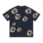 Denim Tears Navy Blue Oversized Khaki Flower Wreath TOP