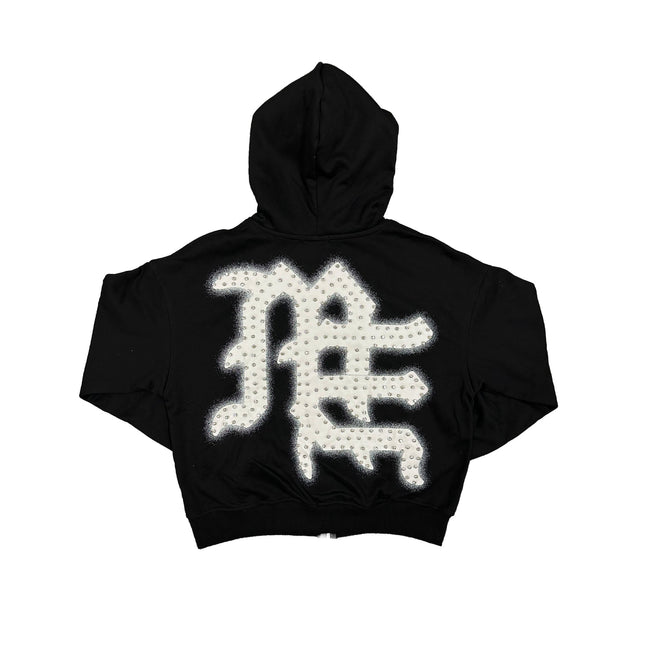 Black ‘End’ Rhinestone hoodie Main Image
