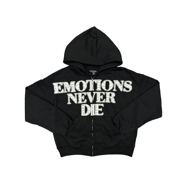 Black ‘End’ Rhinestone hoodie Hover Image