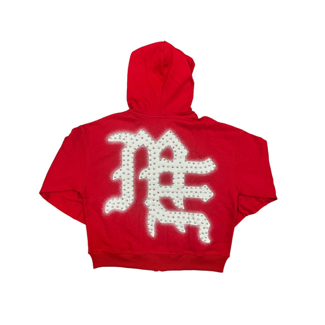 Red ‘End’ Rhinestone hoodie Main Image