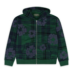 Denim Tears Green Plaid Wreath Zip Hoodie