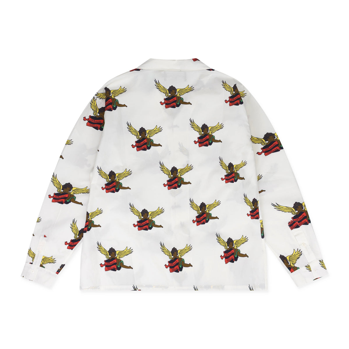 Denim Tears White Cherub Long Sleeve Button-Up Shirt