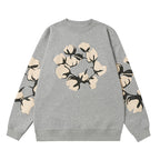 Denim Tears Grey Crewneck Sweatshirt Front Flower Wreath