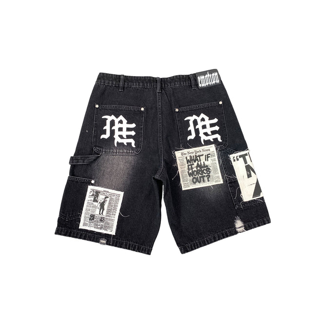 Black “AI” Denim Shorts Main Image