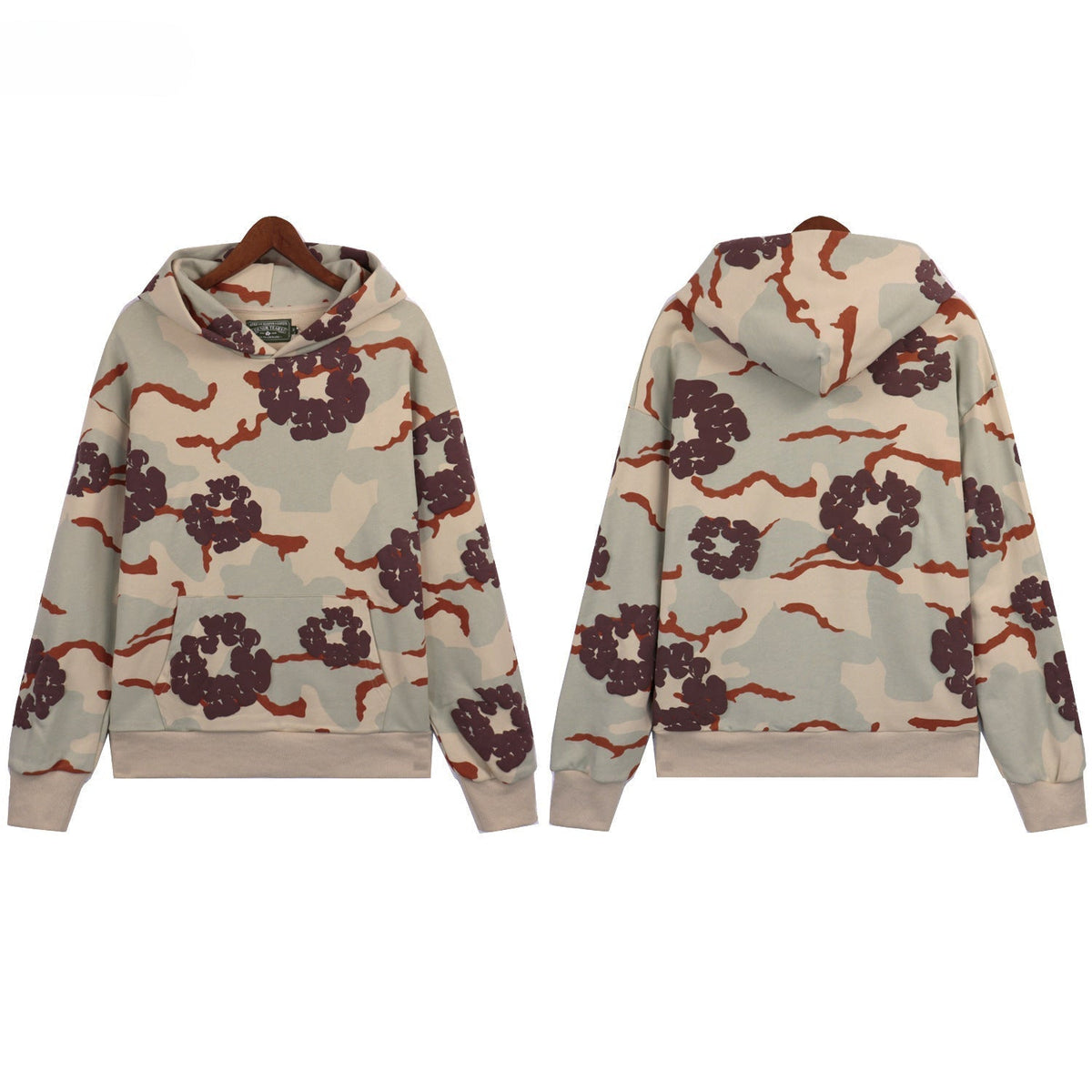 Denim Tears  earth green Cotton Wreath Print Hoodie