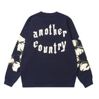 Denim Tears Navy Blue Crewneck Sweatshirt Floral Wreath