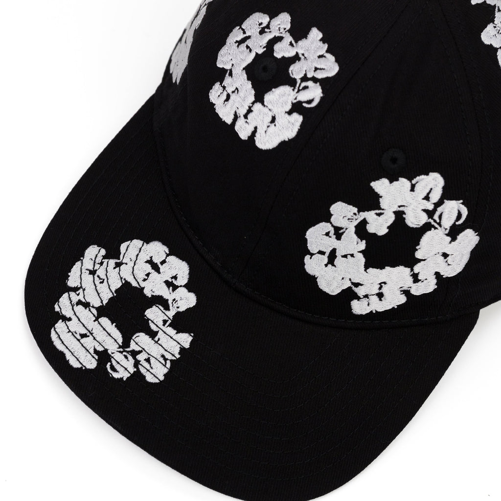 Denim Tears Black Cotton Wreath Fitted Cap