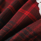 Denim Tears Red and black checkered white wreath printed loose long-sleeved shirt