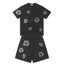 Denim Tears Black Grey Floral Ring Print Crew Neck T-Shirt & Drawstring Shorts
