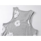 Denim Tears Grey Floral Print Slim Fit Ribbed Tank Top