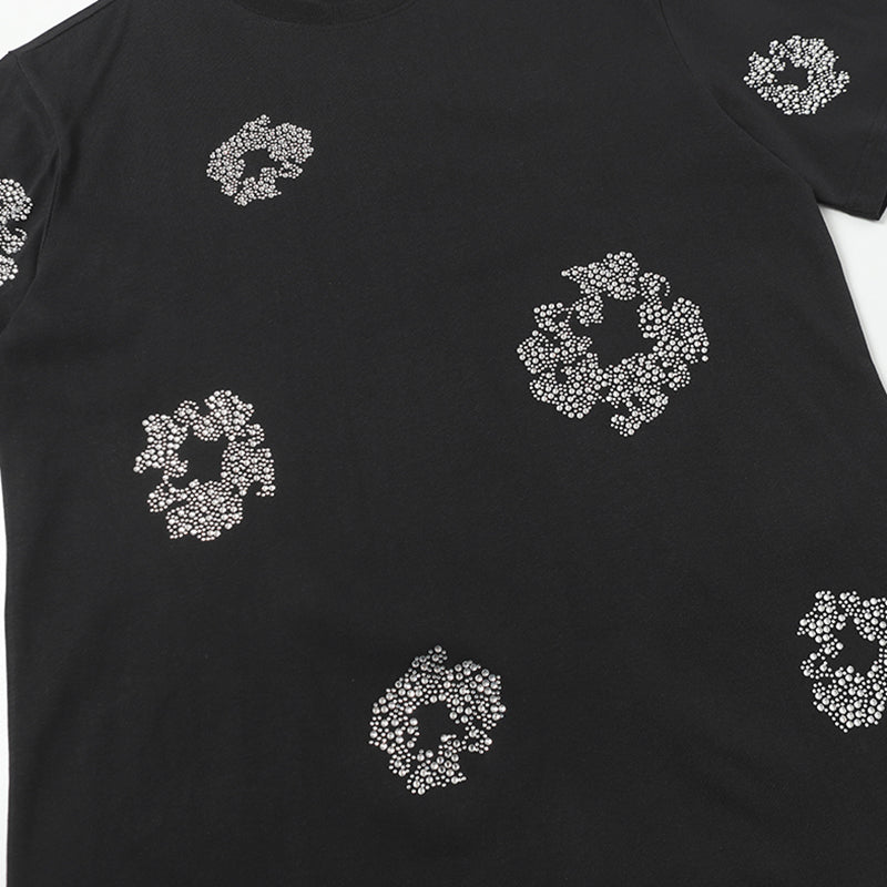 Denim Tears Black Grey Floral Ring Print Crew Neck T-Shirt & Drawstring Shorts