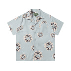Denim Tears Light Blue All Over Floral Wreath Print Camp Collar Short