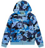 Denim Tears Blue Camo Floral Print Full Zip Hoodie
