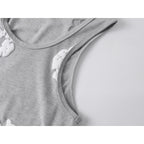 Denim Tears Grey Floral Print Slim Fit Ribbed Tank Top