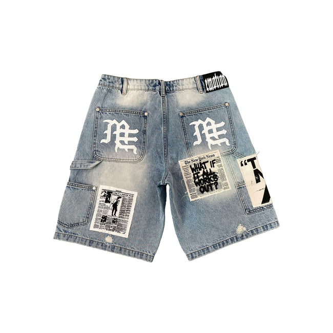 Blue “AI” Denim Shorts Main Image