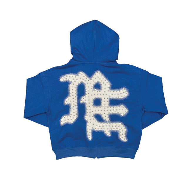 Blue ‘End’ Rhinestone Hoodie Main Image