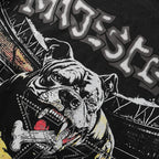 Majestik “Bulldog” Stadium Rhinestone Vintage Tee（Black）