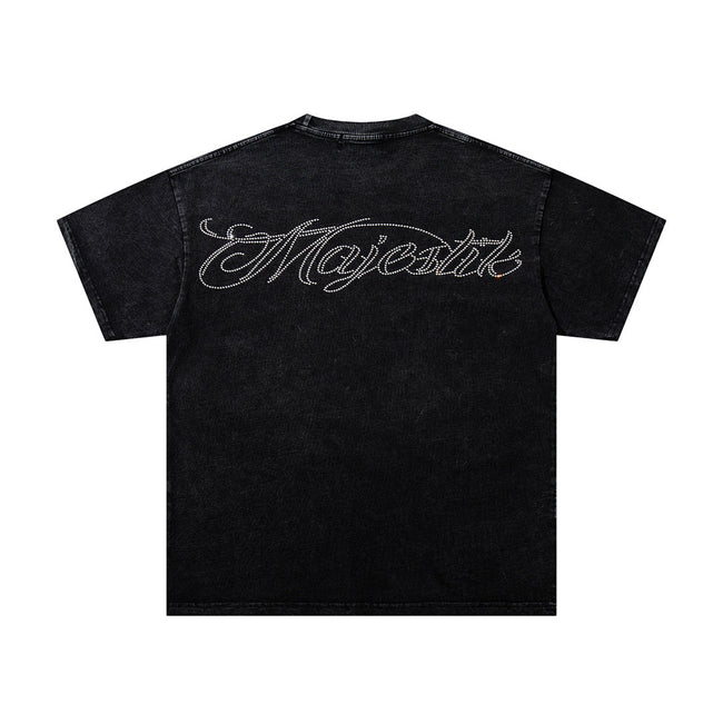 Majestik “World Tour” Motorcycle Racing Rhinestone Vintage Tee Main Image