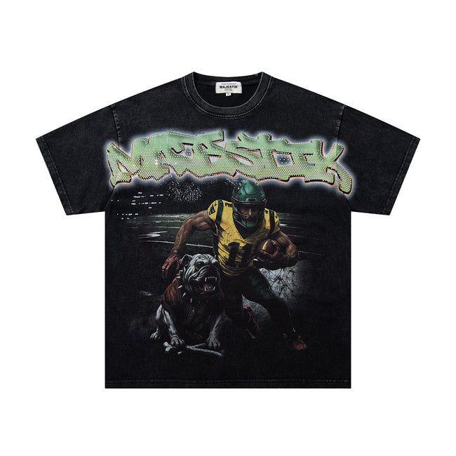 Majestik “Gridiron Champion” Bulldog Vintage Tee（Black） Hover Image