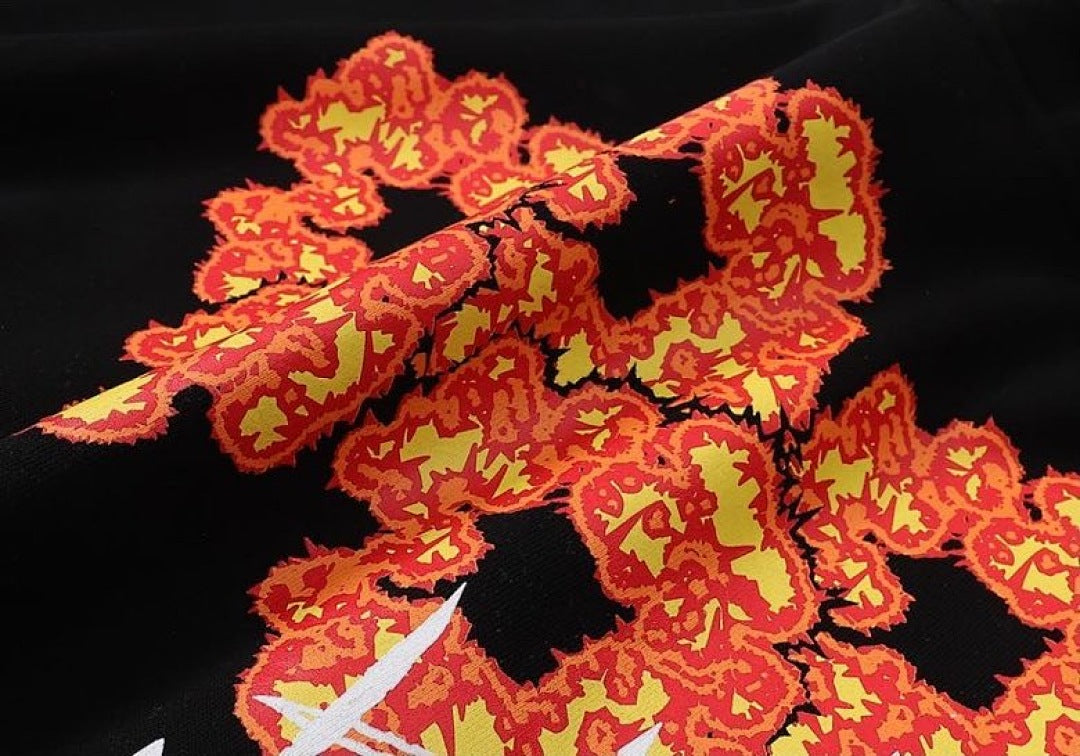 Denim Tears Orange Cotton Wreath Black Pullover Hoodie