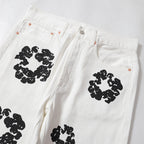 Denim Tears All‑Over Black Floral Print Straight‑Leg Streetwear Pants