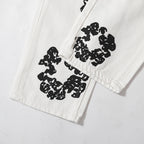 Denim Tears All‑Over Black Floral Print Straight‑Leg Streetwear Pants