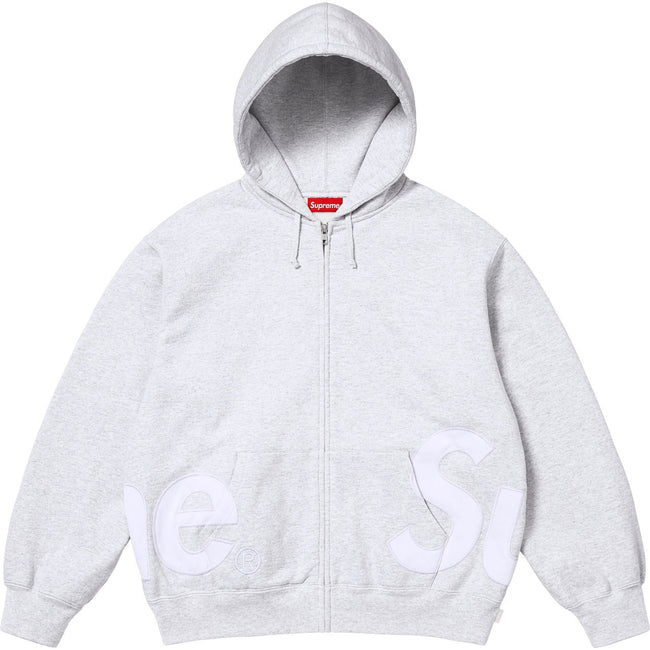 Supreme Big Logo Zip-Up Hoodie – Grey Hover Image