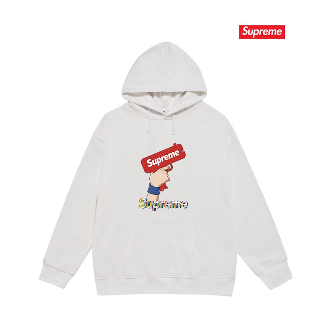 Supreme Gun Logo Hoodie – White Hover Image