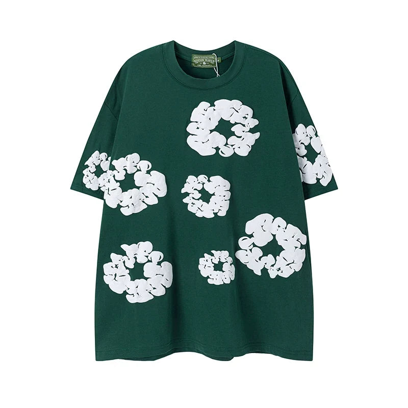 Denim Tears Green All‑Over Cotton Wreath Print T‑Shirt