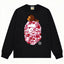 BAPE Style Baby Milo on Camo Ape Head Long-Sleeve Tee - Black/Pink